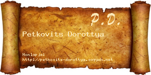 Petkovits Dorottya névjegykártya